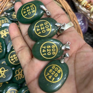 Natural Green Jade Stone Oval Shaped Zibu Coin Pendant / Attract Money -Business / Healing And Meditation/ Green Jade Necklace