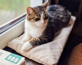 Cuccia per gatti, cuccia per animali. Cuscino per gatti con pula di grano saraceno. Katzenkissen mit Buchweizen, Anti-Stress, Katzenbett für Fensterbank, Katzenliege, Katzenmatte