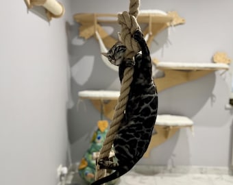 Jute rope for cat, Ceiling-mounted climbing jute rope scratcher Toy for big heavy cats and small kittens