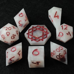 Rose Milk Tea 8 piece matte dice set