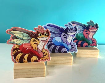 Fairy Gecko Dragon - Fantasy Sticker - Waterproof Die Cut Vinyl - 3 inches