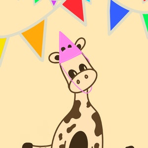 New Baby/First birthday Party Giraffe Greeting Card