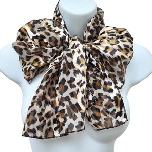 Animal Leopard Scarf/Vintage 50's Style/Long/Neck or Hair