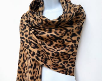 小物 leopard pattern wrinkle stole Vintage Faux Fur Leopard Print Stole - Long and Warm - Scarf