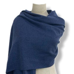 Luxurious Dark Blue Scarf/Pashmina/Wrap/Large Soft Wool Mix Blend