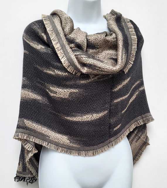 Black and gold blanket scarf best sale