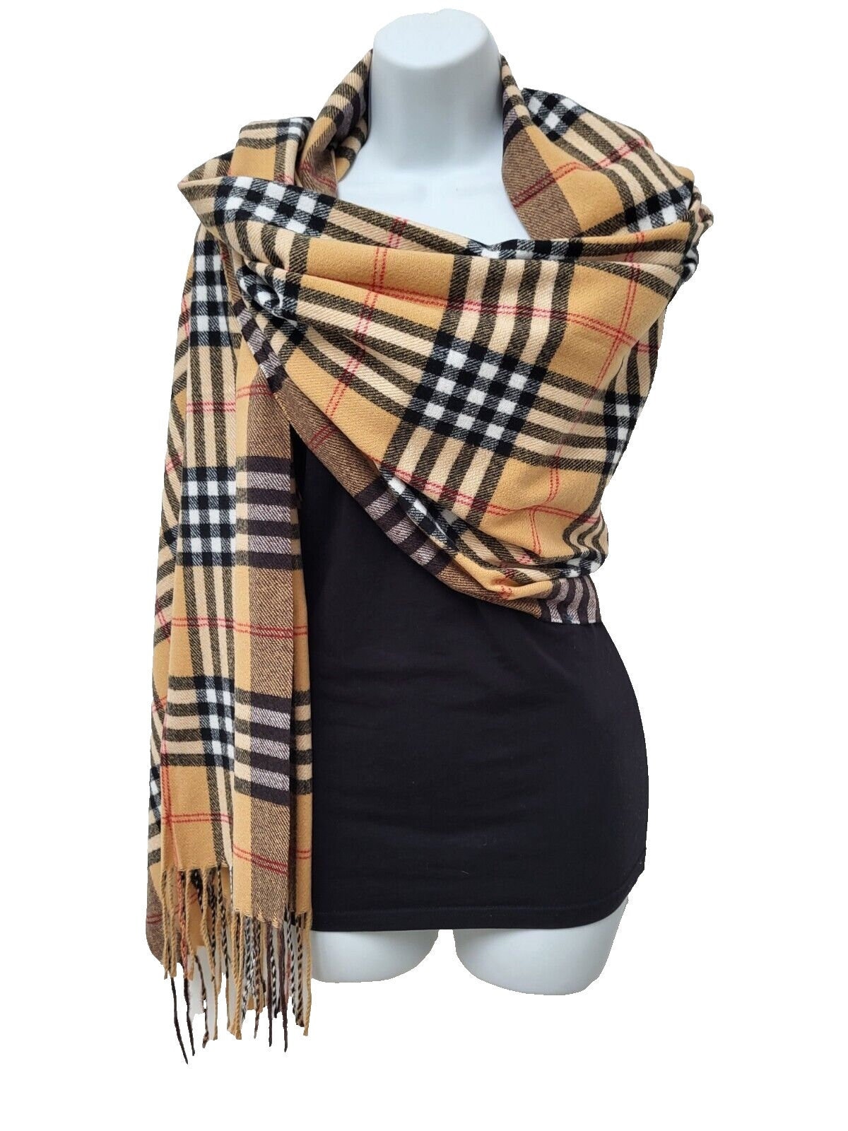ERFMFKL Sciarpa invernale da donna in lana calda coperta lunga nappe sciarpe scialle avvolge spesso plaid Foulard, A, Etichettalia unica