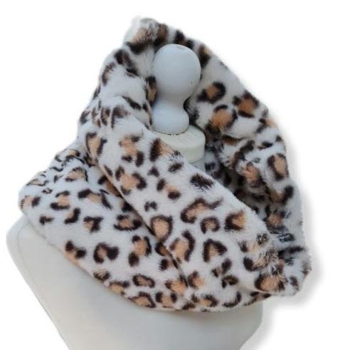 Luxurious Snow Leopard Print Snood Scarf/faux Thick Soft Fur - Etsy
