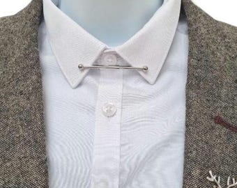 Silver Plated Collar Pin Bar, Shirt Collar Bar, Elegant and Formal