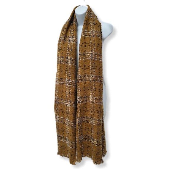 Luxury Wool Blend Tweed Boucle Style Mustard Yellow Scarf/wrap