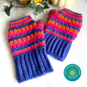 Häkelanleitung für fingerlose Handschuhe | Einfaches Häkelhandschuh PDF Muster | Schnelle Häkelanleitung | Erhellen Sie Ihren Tag Handschuhe Muster