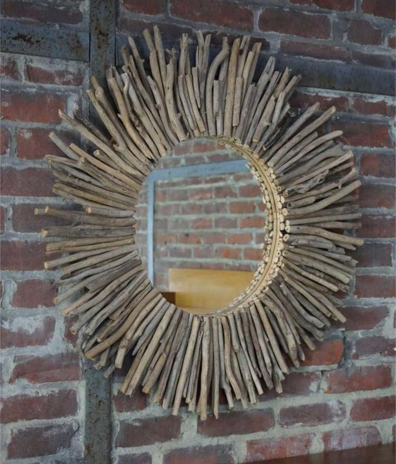 Driftwood Mirror Floor Mirror Rustic Wood Mirror Design Wood Mirror Etsy