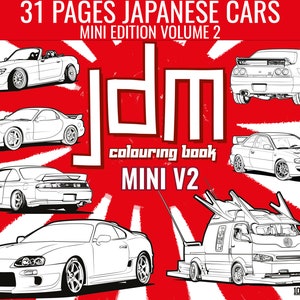JDM mini V2 Auto Malbuch 31 Designs Digital Download Druckbares Buch PDF