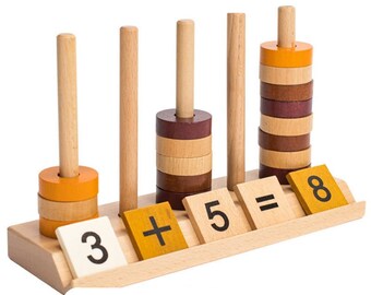 Gioco di matematica di base Materiale didattico per l'apprendimento in età prescolare per bambini che iniziano a camminare.