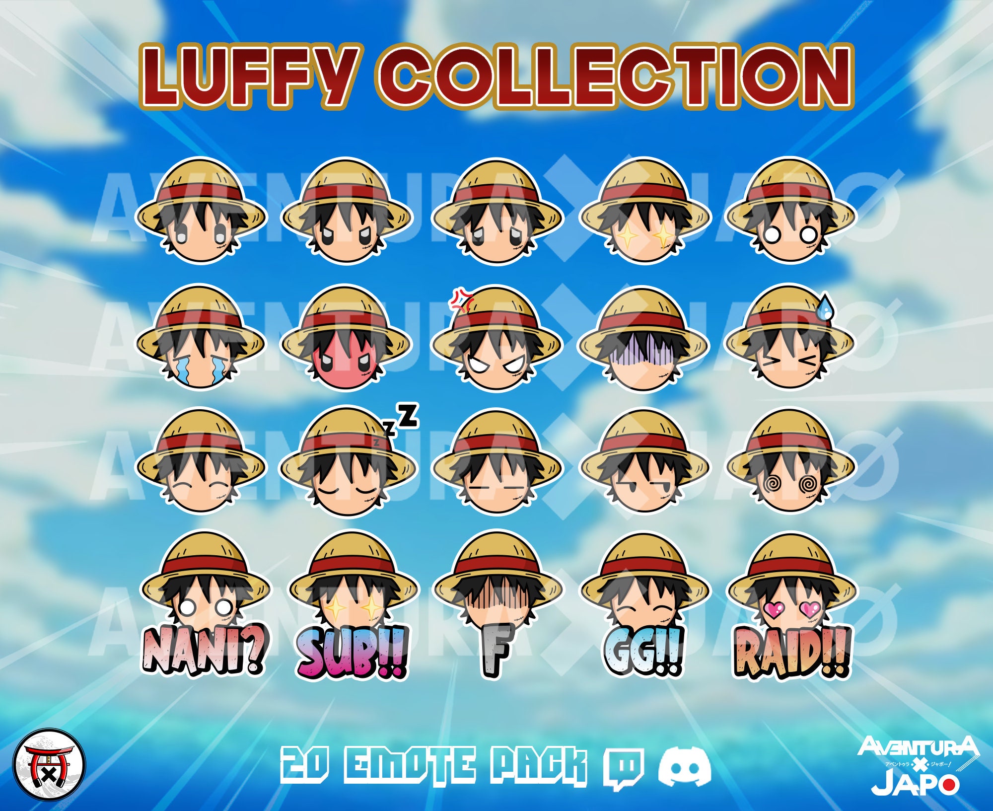 Sticker 3d Movimiento Anime One Piece Luffy Piratas Sanji Mu