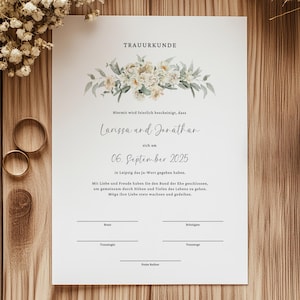 Modelo de certificado de casamento personalizado para cerimônias civis e simbólicas - Certificado de casamento digital para impressão