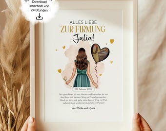 Money gift for a girl's Confirmation – Personalized PDF gift template for Confirmation, download within a few hours
