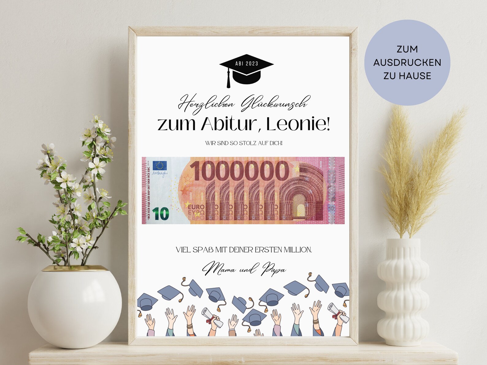 Abitur Geldgeschenk personalisiert Geschenkidee Abitur 2023 Etsy.de
