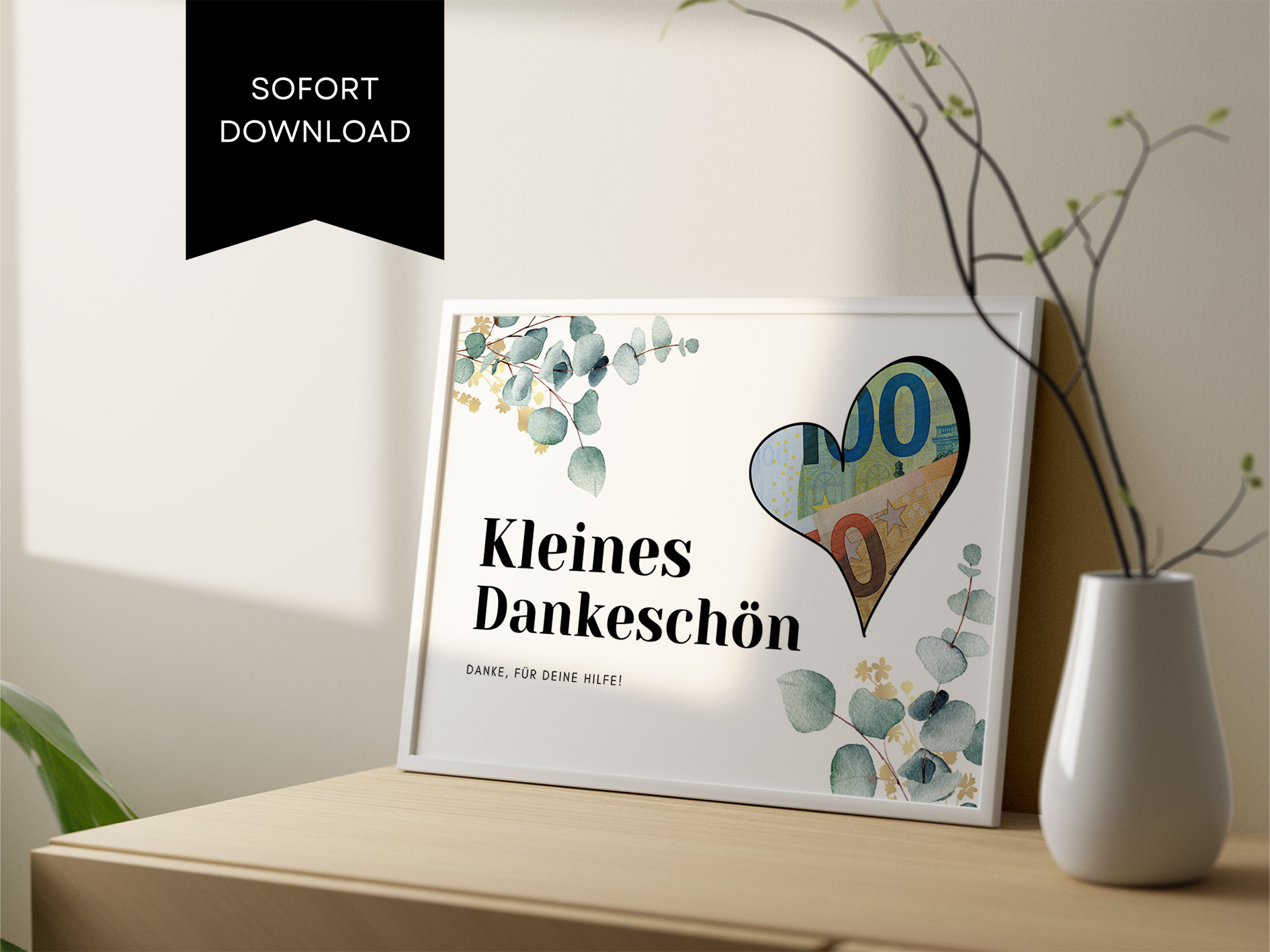 Geldgeschenk Danke Kleines Dankeschön Sofort Download Zum Ausdrucken