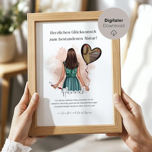 Regalo para el Abitur 2025: plantilla PDF personalizada para regalo en efectivo, descarga digital para autoimpresión, ideal para graduados de secundaria.