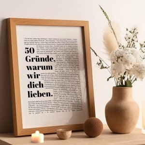 50 Gründe, warum wir dich lieben | 50. Geburtstag Geschenk | 50. Geburtstag Geschenk für Männer und Frauen | Druckbares Geschenk