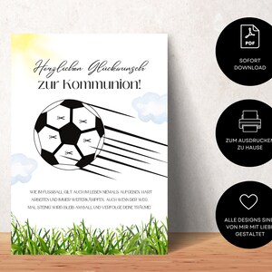 Communion money gift for boys and girls in football look cool templates to print yourself image 2