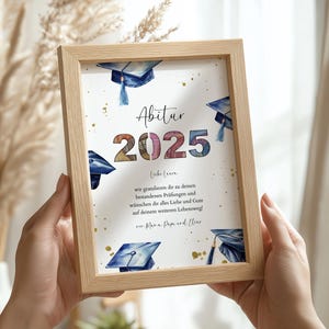 Personalized Abitur cash gift - Gift idea Abitur 2025 to print yourself, Abitur 2025 cash gift for girls and boys