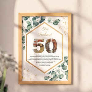 Gouden bruiloft geld cadeau, gouden huwelijkscadeau gepersonaliseerd