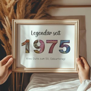 Originelle Geldgeschenkidee zum 50. Geburtstag - 1975 Vorlage zum Ausdrucken, Last Minute Geldgeschenk zum 50. Geburtstag