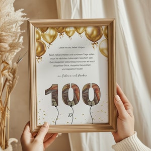 Geldgeschenk zum Doppelgeburtstag - 50 + 50 = 100 Geburtstag, Digitaler Download
