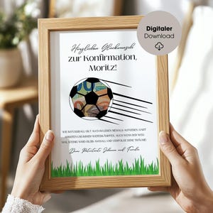 Personalisiertes Geldgeschenk zur Konfirmation für Jungs im Fußball-Look - Coole Vorlagen zum Ausdrucken zu Hause