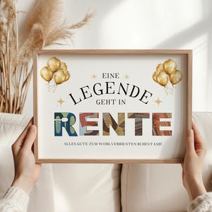 Modello regalo per la pensione | Regalo d'addio digitale da stampare | Regalo di pensione