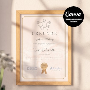 Certificado de padrino personalizado - regalo de bautismo para cuidadores especiales | Carta de bautismo de patrocinio hecha a mano y personalizable individualmente