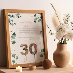 Personalized money gift for 30th birthday - gift template for men and women to print out
