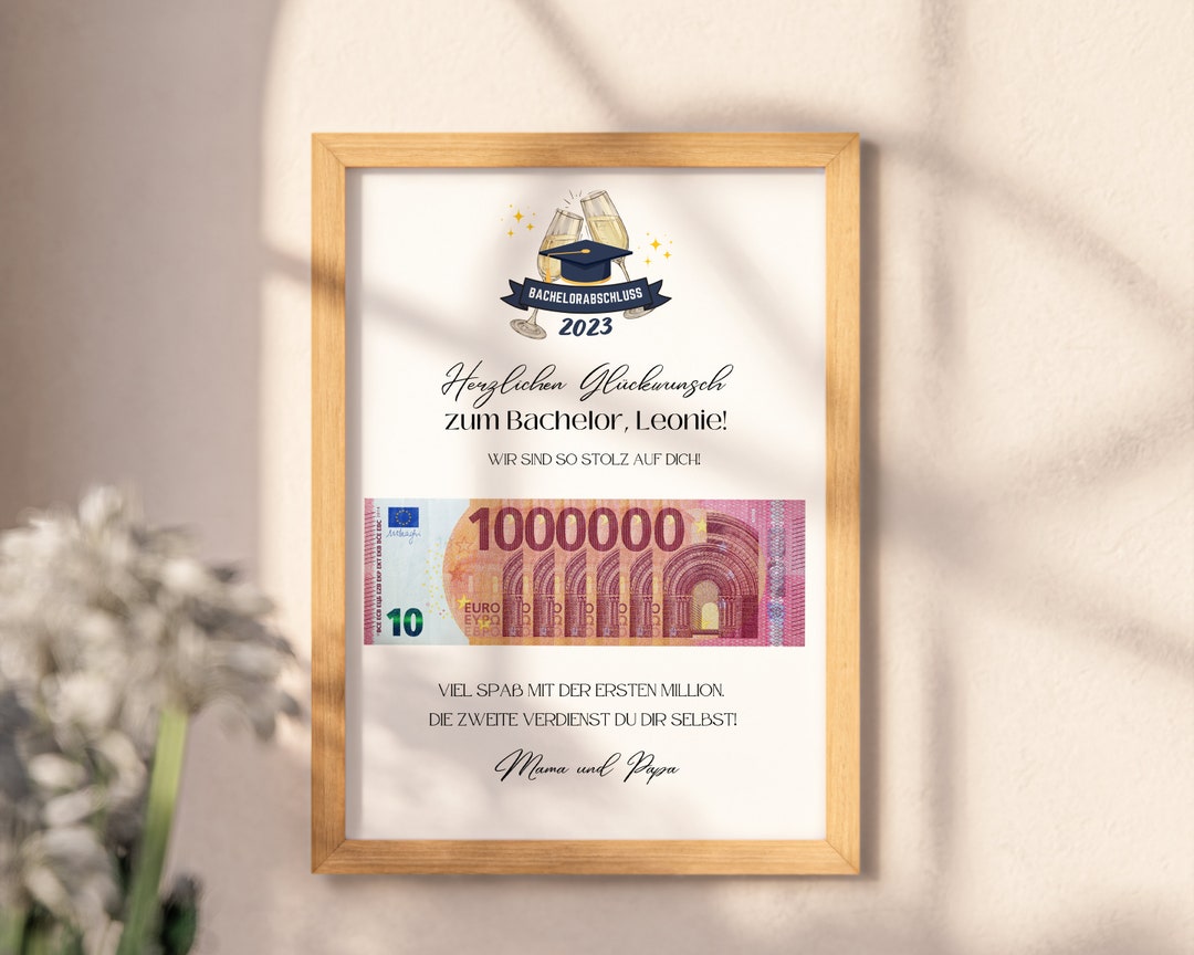 Personalisiertes Geldgeschenk Bachelor zum Ausdrucken - Etsy.de