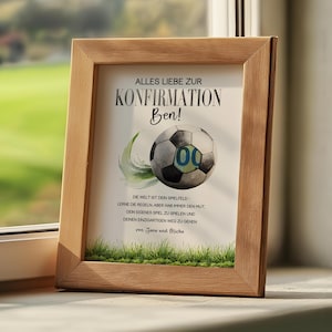 Money gift for a boy's confirmation – Football gift template PDF, Personalized gift idea for son, grandson, godchild, digital download image 6