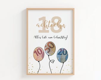 18th birthday cash gift for boys and girls, available immediately