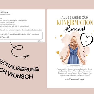 Confirmation Money Gift for Girls – Printable PDF Gift Template | Modern Design | Last-Minute Confirmation Gift image 3