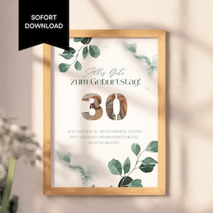 Cash gift 30th birthday | Birthday card money | Birthday gift to print | Digital download