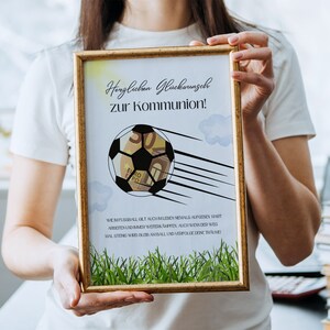 Communion money gift for boys and girls in football look cool templates to print yourself image 3