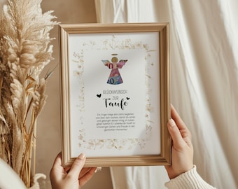 Christening Gift Template | Instant PDF Download | Cash Gift for Christening for Girls & Boys | Gift Idea for Godparents - Printable at Home