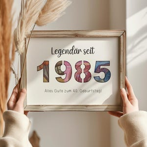 Idée cadeau argent original pour un 40ème anniversaire - modèle 1985 à imprimer soi-même, cadeau en argent de dernière minute pour un 40ème anniversaire