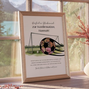 Personalisiertes Geldgeschenk zur Konfirmation für Jungs und Mädchen im Fußball-Look - Coole Vorlagen zum Selbstausdrucken