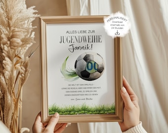 Jugendweihe Geldgeschenk Junge | Fußball Vorlage | personalisiert | digital zum Ausdrucken | Geschenkidee