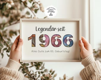 Cash gift for a 60th birthday - Last-minute birthday gift for men and women, PDF instant download