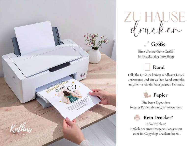 Confirmation Money Gift for Girls – Printable PDF Gift Template | Modern Design | Last-Minute Confirmation Gift image 11