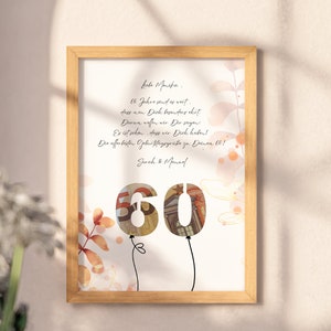 Personalized 60th birthday money gift for women and men - template for printing