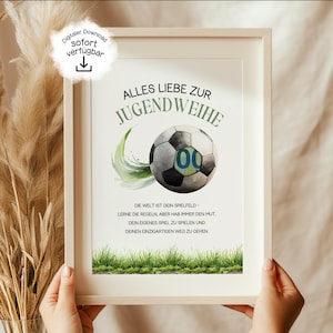 Inwijdingscadeau voor jongens – Voetbal PDF-sjabloon | Lastminute cadeau voor inwijding | Direct downloaden