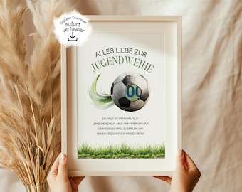 Youth Initiation Gift for Boys – Football PDF Template | Last Minute Gift for Youth Initiation | Instant Download