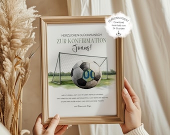 Confirmation Money Gift for a Boy – Football-themed PDF Gift Template for Printing | Money Gift for Confirmation of Son/Godchild